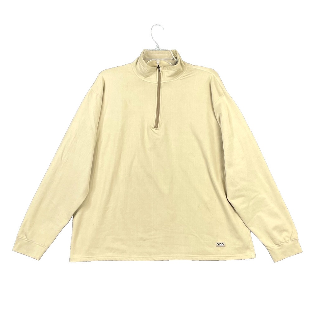 XGO Acclimate Dry T Shirt Mens XL Beige Midweight Long Sleeve 1/4 Zip Outdoor